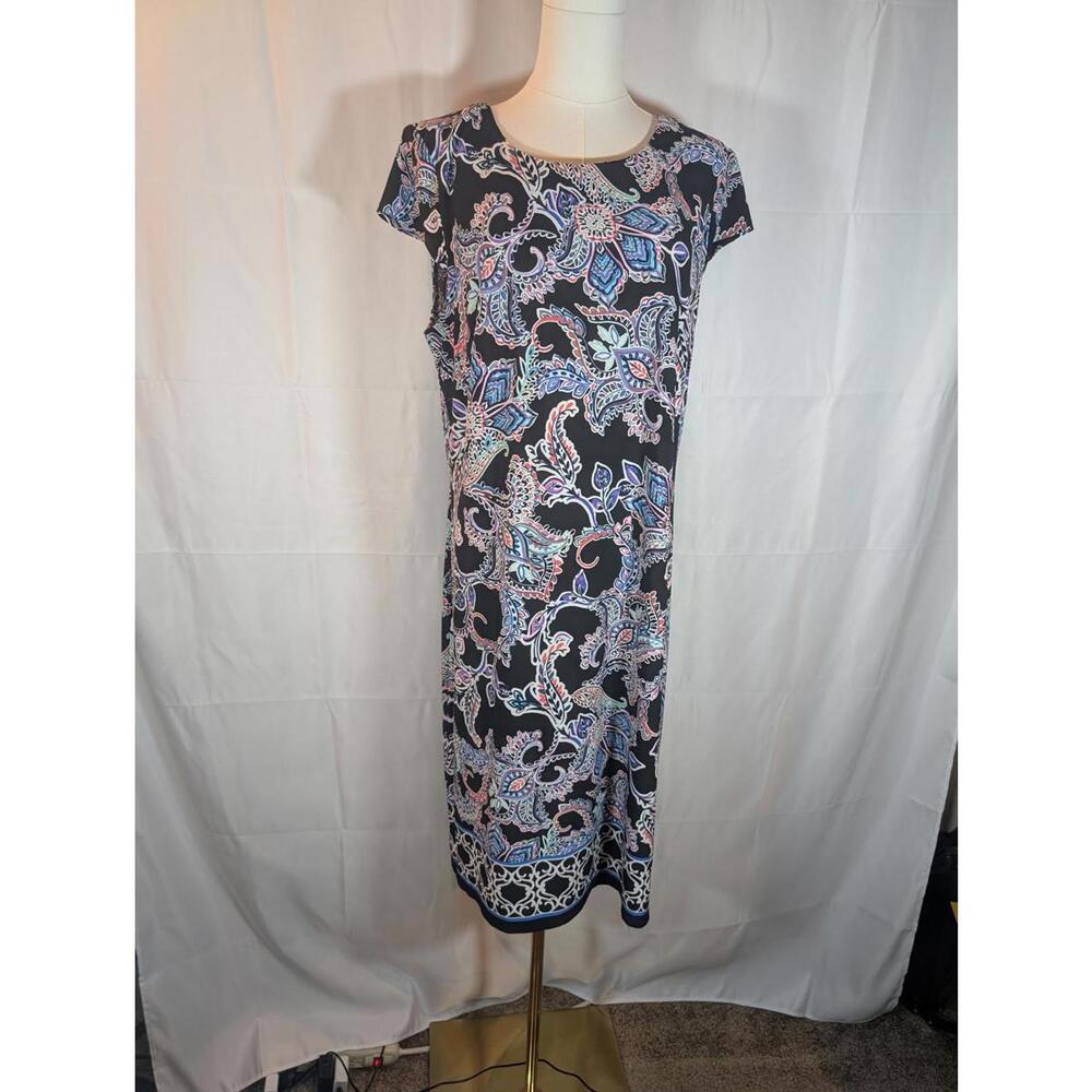Liz Claiborne Women's Midi Dress with Paisley Pattern Excellent Condition